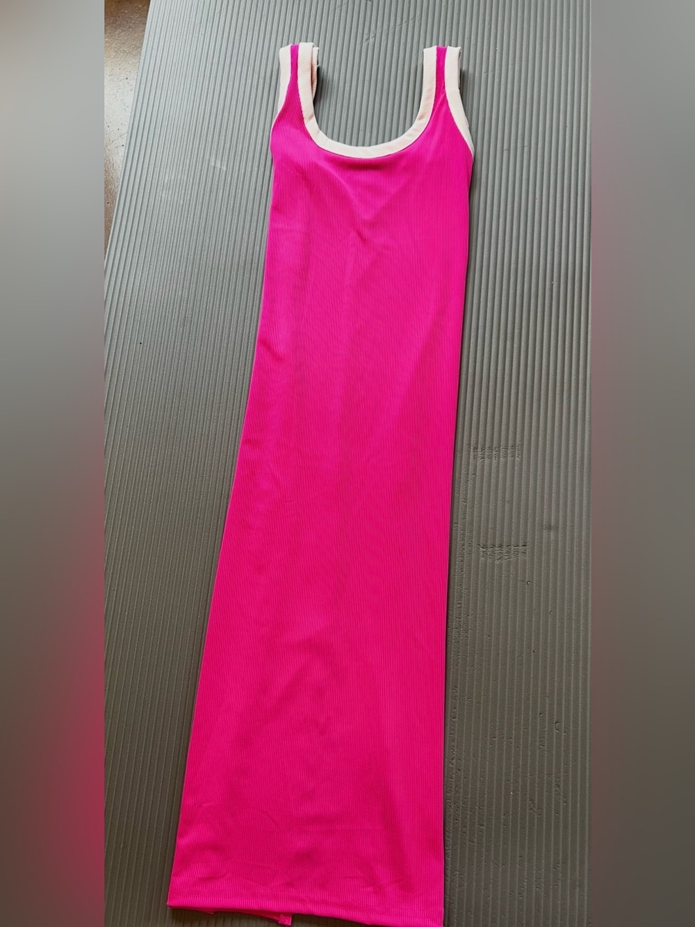 Women's Hot Pink Ribbed Maxi Dress
